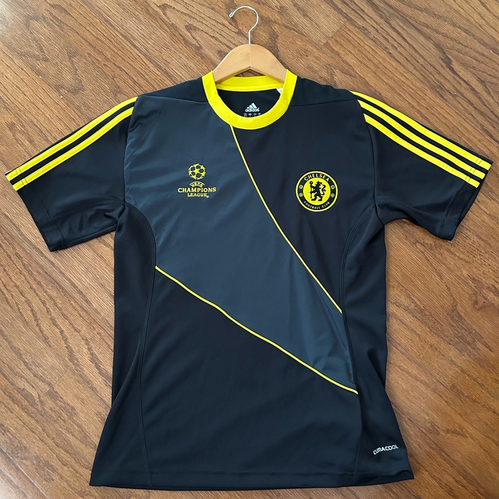 Adidas Black and Yellow Chelsea Soccer Jersey